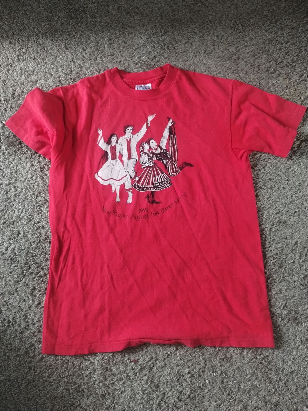 New Mexico Adult Vintage Red Folk Dance Costume T‑Shirt